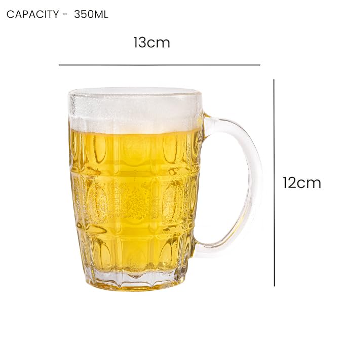 Image of Sipologie Classic Stein Beer Mug 330ml, Set of 2- Timeless Stein Design for Traditional Beer Lovers - Perfect for Gifting, Transparent