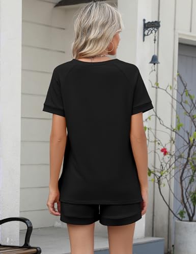 Image of LOMON Womens Two Piece Sets Summer Lounge Sets Sweatsuit Shorts Set Casual Matching Sets