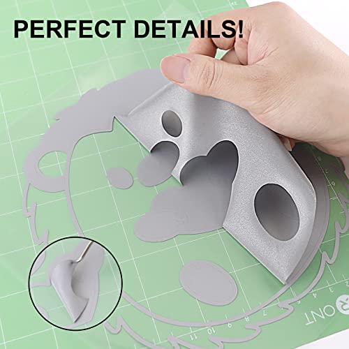 Image of HTVRONT Reflective HTV Vinyl Roll - 12 inch x 8ft Reflective Heat Transfer Vinyl for T Shirts, Reflective Iron on Vinyl Compatible with Cricut Cutting Machine (Light Gray)