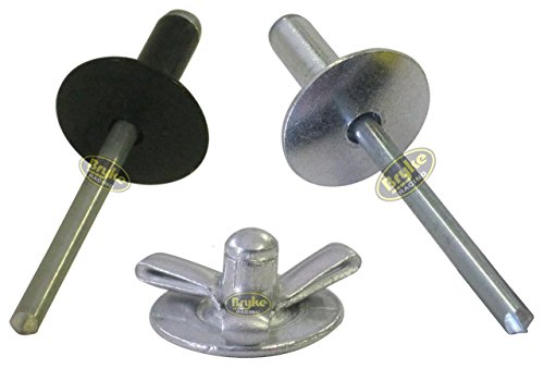 Large Head Black Exploding Rivets Pop Rivet 250ct Tri-Fold Racing Fasteners IMCA Bryke Fasteners