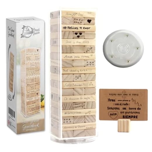 GreatDreams® Libro Firmas Bodas, Libro de Firmas Alternativo, Bloques para Firmar con Caja y Base Giratoria, Libro de Invitados Alternativo