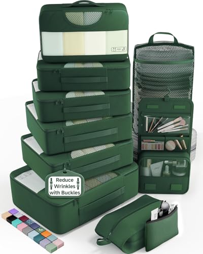 Veken 10-set Packing Cubes in 4 sizes, travel luggage organizers