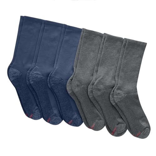Image of Hanes mens Max Cushioned Crew Socks, Moisture-wicking With Odor Control, Multi-packCrew Sock