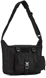 Messenger Bag, Tactical Crossbody Bag Molle Large Waterproof Laptop Pack Casual Military Shoulder Bag Black
