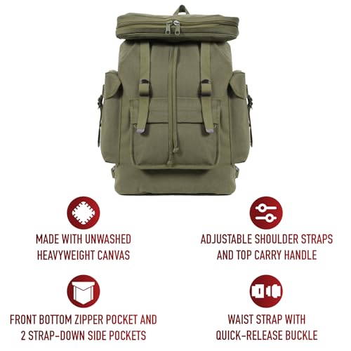 Mochila Rothco estilo europeo en lienzo táctico miniatura 5