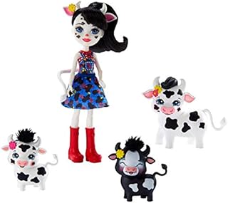 Enchantimals GJX44 Cambrie Cow Doll with Ricotta & Family