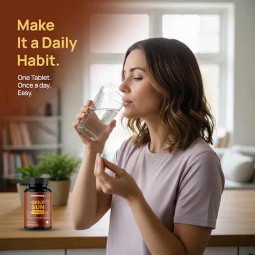 Image of DAILY SUN Vitamin D3 K2 Supplement | Vitamin D Supplement with Vitamin K2 Mk7 | Supports Bone Health & Immunity | 120 Tablets
