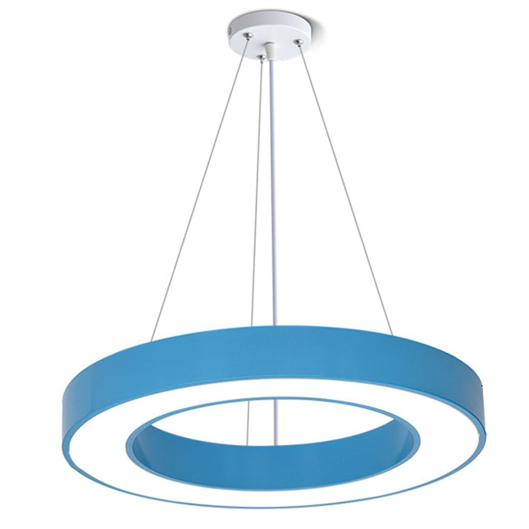 CWVYKNP Colored Decorative Chandelier in Kindergarten Commercial Use Ring LED Pendant Light Contemporary Pendant Lighting for Kitchen, Bar,Entryway Bedroom Foyer Adjustable Height Cool Light