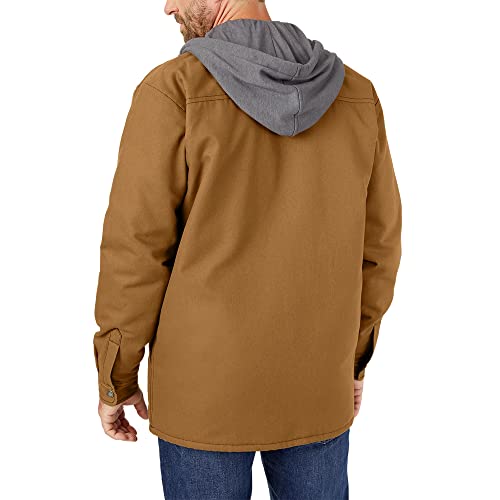 Image of Dickies Men's Fleece Hooded Duck Shirt Jacket With Hydroshield