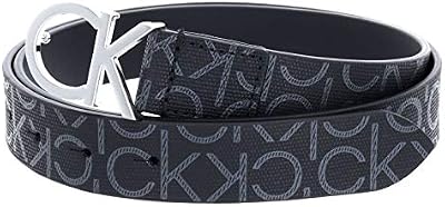 Calvin Klein Cinturón para Mujer Ck Mono Belt 3 cm de Cuero, Negro (Black Mono), 85 cm