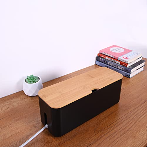 Changsuo Cable Management Box Small White Cable Organizer Box for Extension Cord Power Stripe Surge Protector Wire Management Concealer Organizer Cover Hider for Desktop Home Office Kitchen (Black) by Changsuo - Used condition - Image 7