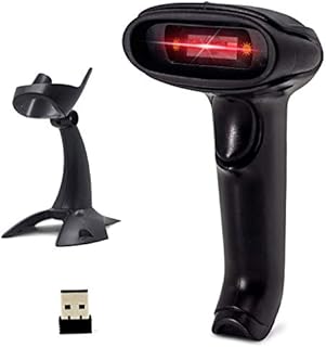 Alacrity 2D QR Wireless Barcode Scanner with Stand, 2.4GHz Wireless & Wired USB Hands Free Barcode Reader for Industry, Retail, Logistics, Warehouses, 2040DA.