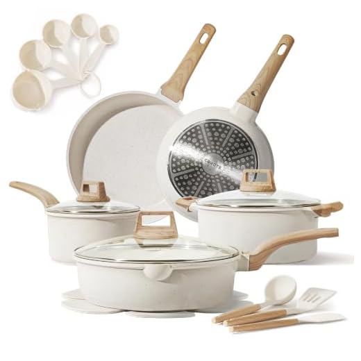 CAROTE 14 Pcs Pots and Pans Set Nonstick,Cookware Set Kitchen Cooking Set with Utensil and Pan Protectors