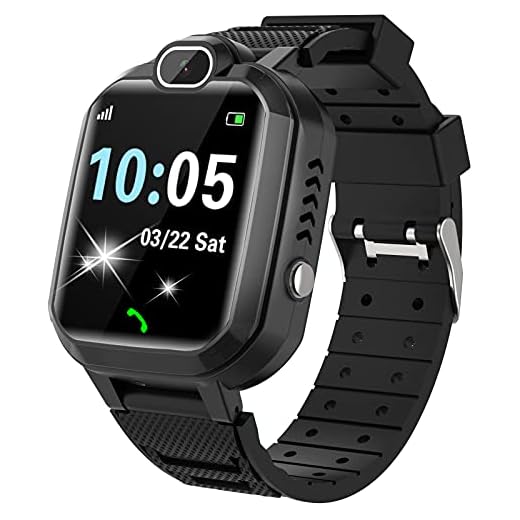 Barn SmartWatch – MP3 musik 7-spel barn smartklocka HD pekskärm SOS Voice Chat skämtar intelligent klocka med telefon kamera väckarklocka inspelningsräknare present för barn pojke flicka (svart)