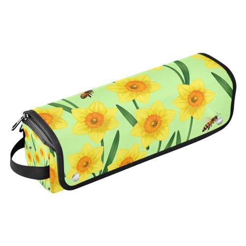 Estuche de viaje 2-en-1 para planchas y rizadores con tapete resistente al calor color amarillo brillante miniatura 1