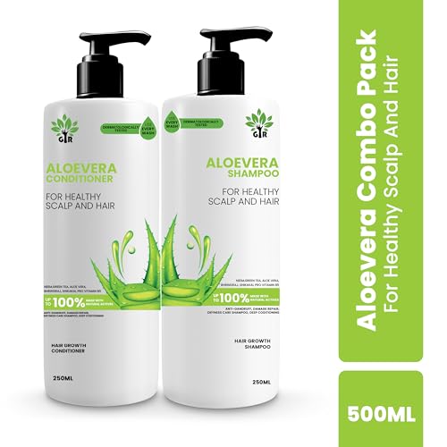 Image of GIR Aloe Vera Shampoo - 250 ML & Conditioner -250 ML- for Silky Smooth Hair & Scalp Nourishment - Combo Pack