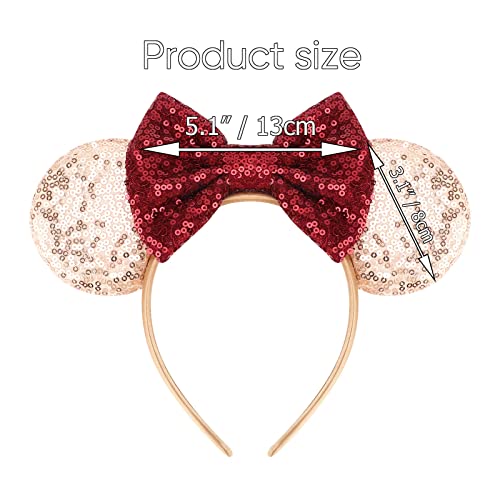 Image of DRESHOW Mouse Ears Bow Headbands Glitter Party Decoration Cosplay Costume for Women