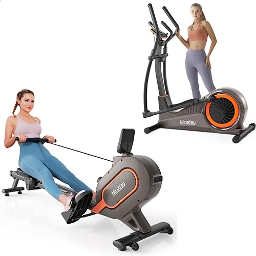 Niceday Elliptical Machine & Rowing Machine, 16 Resistance Levels & 400LB Weight Limit - Home Fitness Guru - Home Fitness Guru