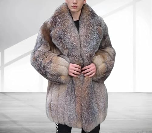 Real Fur Overcoat Men Long Winter Jacket With Suit Collar Fashion Warm Outerwear Thick Style2