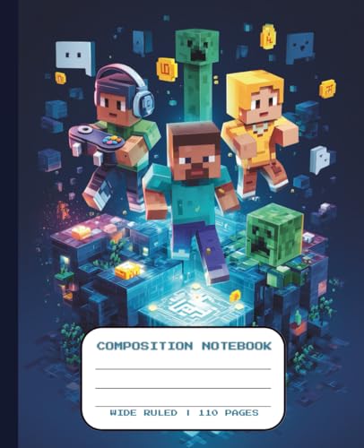 Gamer Gift Ideas |Composition Notebook Gamer | Grade School |Creative Writing Gifts Journal |Wide Ruled for Boys Kids Ages 8-12 10-12 6-8 | Party ... | Lined Paper| Middle Homeschool | 110 Pages image 2