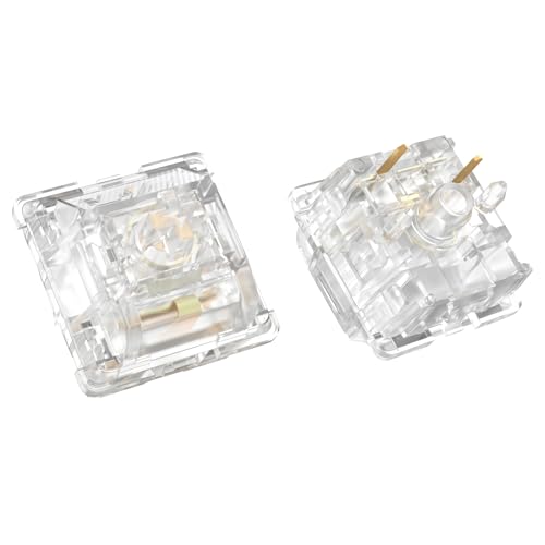Image of DUROCK Ice King Tactile Switches, 68g Progressive Spring Transparent Clear RGB Switch, 5 Pins Lubed T1 Tactile Mechanical Keyboard Switches (110pcs)