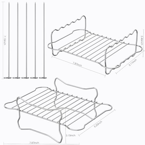 Ninja Air Fryer Accessories, 2Pcs Air Fryer Rack for Grill, Silicone Air Fryer Liners, Air Fryer Paper Liners for Ninja Dual AF300UK AF400UK AF451UK / Tower T17088 Dual Basket Air Fryer 7.6L-9.5L - Image 2