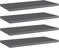 Vista 123 de 4 tableros de repuesto para estanterías, paneles de repuesto de aglomerado, unidades de almacenamiento, estantes organizadores, color gris hormigón