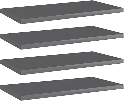 Miniatura 127 de Juego de 4 tableros de estantería, paneles de repuesto, unidades de almacenamiento, estantes de exhibición organizadores, gris hormigón, 31.5 x 11.8