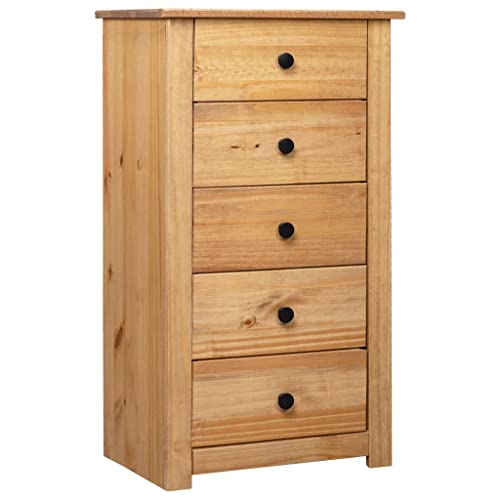 Aparador organizador de madera con 5 cajones para cocina y oficina, diseño rústico, ideal para almacenamiento y organización