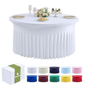 Outpain 6 Stück Spandex-Tischdecken mit Rock