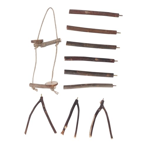VICASKY 1 Set Parrot Hanging Natural Wood Bird Swing Stand for Pet Birds Supplies for Playtime Exercise and Playgrounds