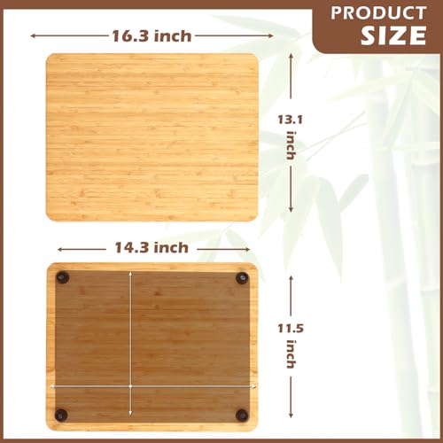 Tabla de cortar rectangular de bambú compatible con horno tostador de convección Ninja DT201/DT251, con patas antideslizantes de silicona resistentes al calor, 41.4x33.27 cm miniatura 4