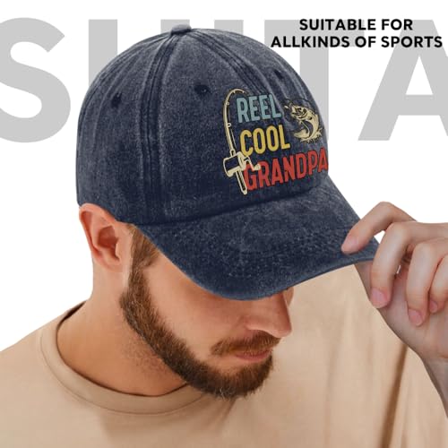 Image of Fishing Adjustable Cotton Baseball Cap, Funny Trucker Hat Gift for Men Women Grandpa Dad Fishing Lover Fisherman