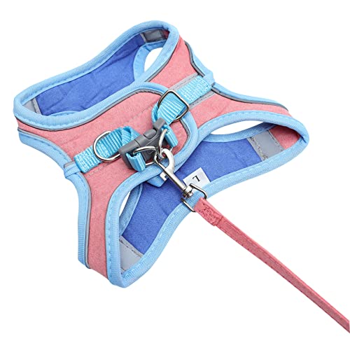 FONDOTIN Stylish Pet Harness Vest Leash Easy to Wear Remove for Dog and Cat Walks