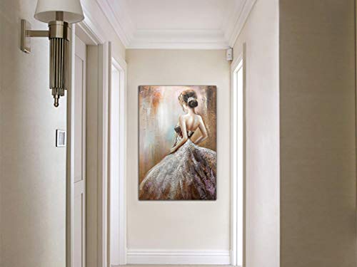 Boiee B07NJ245X8 Art,24X36Inch Hand Painted Girl In Wedding Dress Canvas Paintings Abstract Figure Artwork Acrylic Wall Art Painting Framed Ready To Hang thumb #5