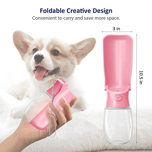 Image of WePet Foldable Portable Dog Water Bottle Puppy Water Dispenser with Drinking Feeder, 12 OZ, High-Temperature Resistant Leak Proof for Pets Outdoor Walking, Hiking, Travel, Food Grade Plastic BPA Free