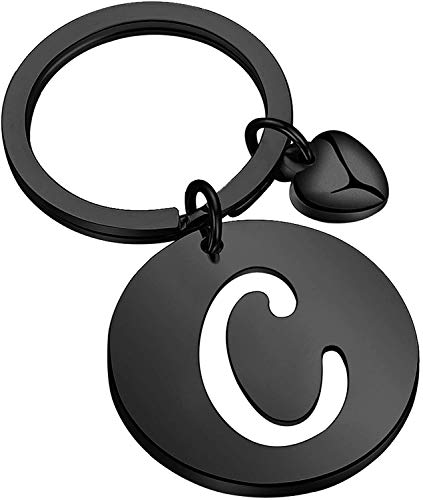 HOLLP Llavero inicial con diseño de disco con 26 letras iniciales alfabeto alfabeto llavero A-Z