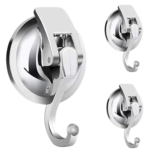 ZIGefofo Lot 3 Crochet à Ventouse Sous Vide Puissante 5KG Plastique Crochet Mural Sans Percer Salle de Bain Porte Serviette Crochet à Ventouse d'aspiration...