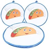 Lemecima トルティーヤウォーマーポーチ 3個パック 12インチ 断熱布 タコウォーマーホルダー コーンフラワートルティーヤ タコス火曜日の夜 ハロウィンパーティー 電子レンジ冷凍庫対応