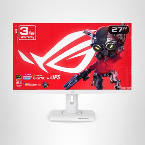undefined ASUS ROG Strix 27” 4K HDR USB-C Gaming Monitor (XG27UCG-W) – White, UHD (3840x2160) Dual Mode (4K 160Hz or FHD 320Hz), 1ms, Fast IPS, ELMB Sync, G-SYNC Compatible, AI Gaming, 3yr Warranty の商品画像 7