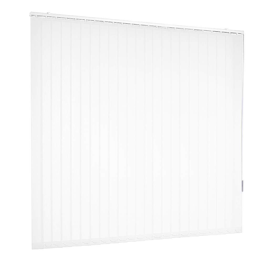 Lamellenvorhang Vertikaljalousie Weiß Lamellen Fenster Rollo Breite 100 bis 250 cm Länge 150 bis 250 cm Vorhang Flächenvorhang Schiebevorhang Streifenvorhang blickdicht halbtransparent (140 x 200 cm)