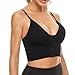Vertvie Damen Zip Front Sport BH Vorderverschluss Push Up Ohne Bügel Bustier Running Bra Strech Gepolstert Bralette Crop Top für Fitness Yoga (Gerippt Schwarz, M)