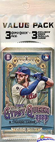 Wowzzer 2020 Topps Gypsy Queen MLB Baseball Factory Sealed Jumbo Cello Pack with 21 Cards including 3 EXCLUSIVE GREEN PARALLELS! Look for Autos, Memorabilia, Short Prints, Parallels, Inserts & More!