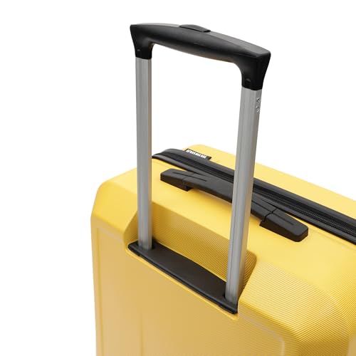 Image of YAYAVAR Batman Trolley Suitcase - 85L, Cabin Luggage with 8 Spinner Wheel, Hard Shell Polycarbonate Suitcase, Number Lock, Water Resistant, Luggage Bag for Travel (Yellow & Black, 67cm, Medium)