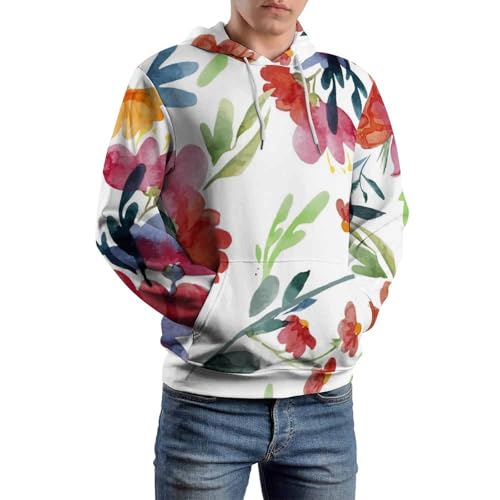 Sweatshirt aquarelle fleurs unisexe pull finitions soignées en taille S