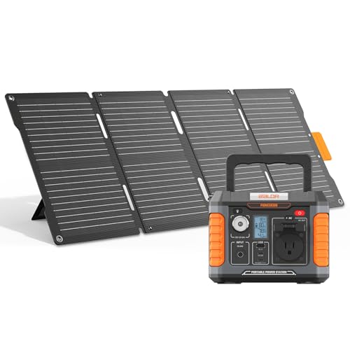 BALDR Solar Generator, 300W Portable Power Station with 60W Solar Panel, for Camping, Emergency Backup.