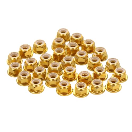 Écrous de verrouillage M4 MECCANIXITY hexagonaux à bride en alu doré pour drone RC