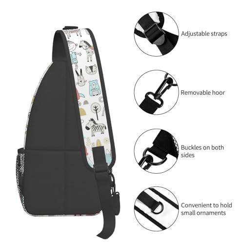 Mochila bandolera con estampado animal para senderismo miniatura 5