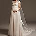 SHGUANMO Schwangere Brautkleid Spitze Cap Sleeve Prom Kleider Böhmische Tüll Open Back Applique A-Line Brautkleid (Color : White, US Size : 8)