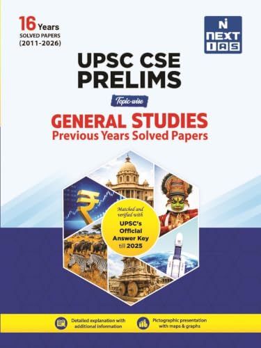 Image of UPSC CSE Prelims General Studies Topicwise Previous Year Solved Papers 2011-2026 | Civil Services Preliminary Examination PYQs with Detailed ... Information | IAS Exam Preparation Book